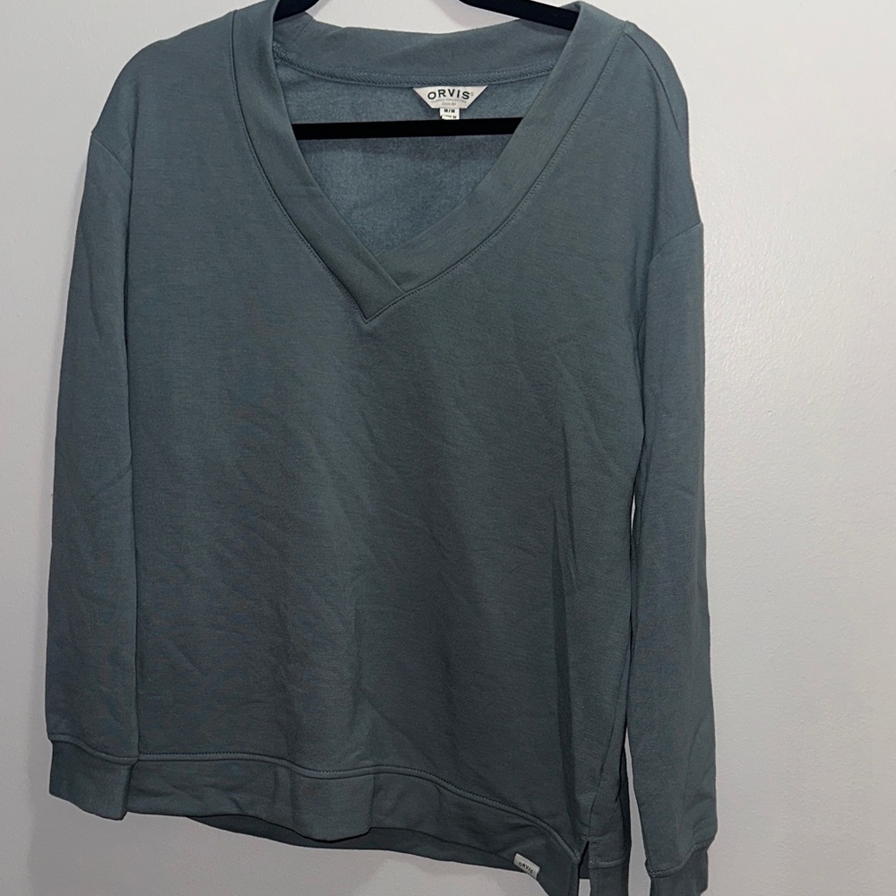 Orvis Slate Blue V-Neck Pullover